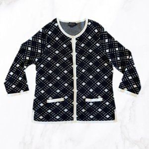 Pendleton‎ Women's Silk Blend Plaid Cardigan w Mother of Pearl Buttons, Size XL